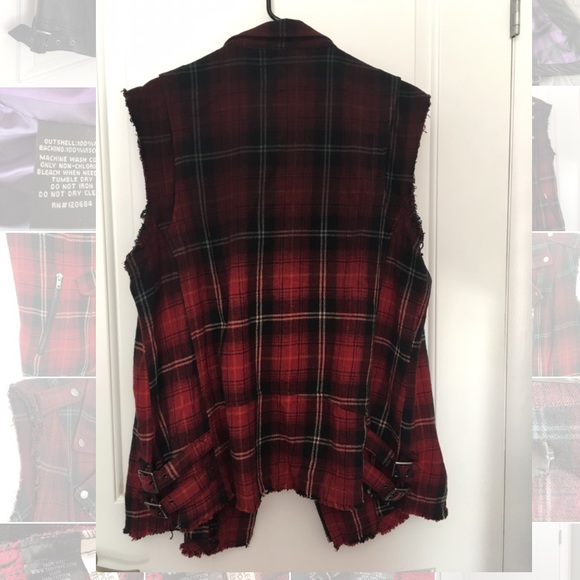 -SOLD- Torrid Tripp Red & Black Plaid Vest - Picture 2 of 8